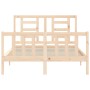 Estructura de cama con cabecero madera maciza 140x190 cm de vidaXL, Camas y somieres - Ref: Foro24-3192861, Precio: 119,94 €,...