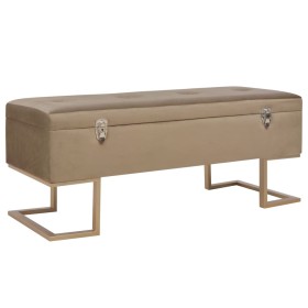 Bank mit Fach 105 cm beige aus Samt von vidaXL, Bänke für Hallen und Lager - Ref: Foro24-247574, Preis: 134,12 €, Rabatt: %