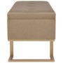 Bank mit Fach 105 cm beige aus Samt von vidaXL, Bänke für Hallen und Lager - Ref: Foro24-247574, Preis: 126,99 €, Rabatt: %