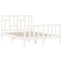 White solid wood bed frame with headboard 140x200 cm by vidaXL, Beds and slatted bases - Ref: Foro24-3193142, Price: 144,80 €...