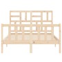 Bed frame with solid wood headboard 120x200 cm by vidaXL, Beds and slatted bases - Ref: Foro24-3193071, Price: 116,10 €, Disc...