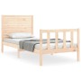 Estructura de cama con cabecero madera maciza 90x200 cm de vidaXL, Camas y somieres - Ref: Foro24-3193191, Precio: 104,02 €, ...