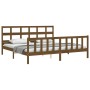 Estructura de cama con cabecero madera maciza marrón miel de vidaXL, Camas y somieres - Ref: Foro24-3193029, Precio: 170,34 €...