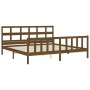 Estructura de cama con cabecero madera maciza marrón miel de vidaXL, Camas y somieres - Ref: Foro24-3193029, Precio: 170,34 €...