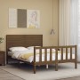 Honey brown solid wood bed frame and headboard 140x200 cm by vidaXL, Beds and slatted bases - Ref: Foro24-3193209, Price: 179...