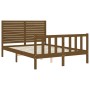 Estructura cama y cabecero madera maciza marrón miel 140x200 cm de vidaXL, Camas y somieres - Ref: Foro24-3193209, Precio: 17...