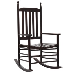 Rocking chair with curved seat in brown poplar wood by vidaXL, Garden chairs - Ref: Foro24-45699, Price: 123,07 €, Discount: %