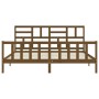 Estructura cama y cabecero madera maciza marrón miel 200x200 cm de vidaXL, Camas y somieres - Ref: Foro24-3193099, Precio: 17...