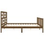 Estructura cama y cabecero madera maciza marrón miel 200x200 cm de vidaXL, Camas y somieres - Ref: Foro24-3193099, Precio: 17...