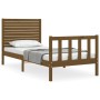 Honey brown solid wood bed frame and headboard 100x200 cm by vidaXL, Beds and slatted bases - Ref: Foro24-3193199, Price: 126...