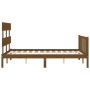 Estructura de cama matrimonio con cabecero madera marrón miel de vidaXL, Camas y somieres - Ref: Foro24-3193244, Precio: 126,...