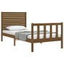 Estructura cama con cabecero madera maciza marrón miel 90x200cm de vidaXL, Camas y somieres - Ref: Foro24-3193194, Precio: 12...