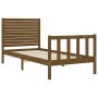 Estructura cama con cabecero madera maciza marrón miel 90x200cm de vidaXL, Camas y somieres - Ref: Foro24-3193194, Precio: 12...