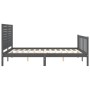 Gray solid wood bed frame with headboard 160x200 cm by vidaXL, Beds and slatted bases - Ref: Foro24-3193218, Price: 210,99 €,...