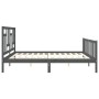 Estructura cama de matrimonio con cabecero madera maciza gris de vidaXL, Camas y somieres - Ref: Foro24-3193158, Precio: 165,...