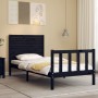 Estructura de cama con cabecero madera maciza negro 90x200 cm de vidaXL, Camas y somieres - Ref: Foro24-3193195, Precio: 153,...