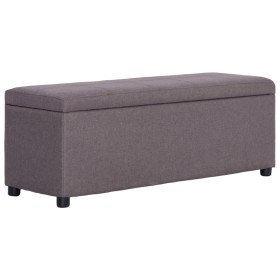 Bench with storage space 116 cm taupe polyester by vidaXL, Benches for halls and storage - Ref: Foro24-281326, Price: 160,99 ...