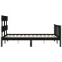 Estructura de cama con cabecero madera maciza negro 120x200 cm de vidaXL, Camas y somieres - Ref: Foro24-3193270, Precio: 167...