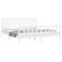 White solid wood bed frame with headboard 200x200 cm by vidaXL, Beds and slatted bases - Ref: Foro24-3193227, Price: 209,80 €...