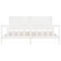 White solid wood bed frame with headboard 200x200 cm by vidaXL, Beds and slatted bases - Ref: Foro24-3193227, Price: 209,80 €...