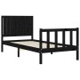 Estructura de cama con cabecero madera maciza negro 90x200 cm de vidaXL, Camas y somieres - Ref: Foro24-3192935, Precio: 155,...