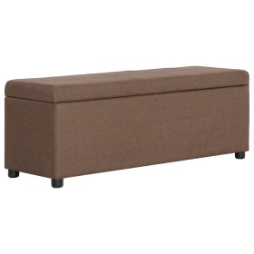 Bench with storage space 116 cm brown polyester by vidaXL, Benches for halls and storage - Ref: Foro24-281320, Price: 161,99 ...