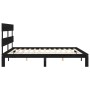 Bed frame with black solid wood headboard 200x200 cm by vidaXL, Beds and slatted bases - Ref: Foro24-3193555, Price: 161,41 €...