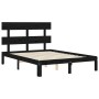 Estructura cama de matrimonio con cabecero madera maciza negra de vidaXL, Camas y somieres - Ref: Foro24-3193505, Precio: 144...