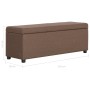 Bench with storage space 116 cm brown polyester by vidaXL, Benches for halls and storage - Ref: Foro24-281320, Price: 160,53 ...