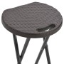 Folding garden stools 2 pcs HDPE brown steel rattan look by vidaXL, Garden chairs - Ref: Foro24-44559, Price: 75,13 €, Discou...