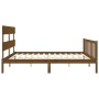 Honey brown solid wood bed frame with headboard by vidaXL, Beds and slatted bases - Ref: Foro24-3193289, Price: 165,29 €, Dis...