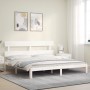 Estructura de cama con cabecero madera maciza blanco 200x200cm de vidaXL, Camas y somieres - Ref: Foro24-3193552, Precio: 162...