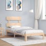 Estructura de cama con cabecero madera maciza 90x200 cm de vidaXL, Camas y somieres - Ref: Foro24-3193516, Precio: 87,10 €, D...