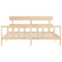 Double bed frame with solid wood headboard by vidaXL, Beds and slatted bases - Ref: Foro24-3193286, Price: 143,99 €, Discount: %