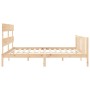 Double bed frame with solid wood headboard by vidaXL, Beds and slatted bases - Ref: Foro24-3193286, Price: 143,99 €, Discount: %