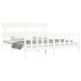 White solid wood bed frame with headboard 200x200 cm by vidaXL, Beds and slatted bases - Ref: Foro24-3193292, Price: 148,08 €...