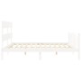 White solid wood bed frame with headboard 200x200 cm by vidaXL, Beds and slatted bases - Ref: Foro24-3193292, Price: 148,08 €...