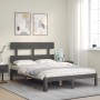 Estructura de cama con cabecero madera maciza gris 140x200 cm de vidaXL, Camas y somieres - Ref: Foro24-3193533, Precio: 132,...