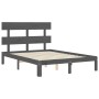 Estructura de cama con cabecero madera maciza gris 140x200 cm de vidaXL, Camas y somieres - Ref: Foro24-3193533, Precio: 132,...