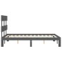 Estructura de cama con cabecero madera maciza gris 140x200 cm de vidaXL, Camas y somieres - Ref: Foro24-3193533, Precio: 132,...