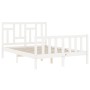 White solid wood bed frame with headboard 140x190 cm by vidaXL, Beds and slatted bases - Ref: Foro24-3193122, Price: 136,11 €...