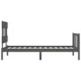 Gray solid wood bed frame with headboard by vidaXL, Beds and slatted bases - Ref: Foro24-3193303, Price: 95,36 €, Discount: %