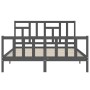 Estructura de cama con cabecero madera maciza gris 160x200 cm de vidaXL, Camas y somieres - Ref: Foro24-3193153, Precio: 152,...