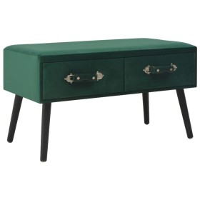 Green velvet bench with drawers 80 cm by vidaXL, Benches for halls and storage - Ref: Foro24-277081, Price: 88,99 €, Discount: %