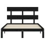 Bed frame with black solid wood headboard 140x200 cm by vidaXL, Beds and slatted bases - Ref: Foro24-3193535, Price: 151,99 €...