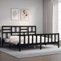 Estructura de cama con cabecero madera maciza negro 200x200 cm de vidaXL, Camas y somieres - Ref: Foro24-3193100, Precio: 197...