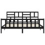 Estructura de cama con cabecero madera maciza negro 200x200 cm de vidaXL, Camas y somieres - Ref: Foro24-3193100, Precio: 197...