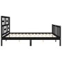 Estructura de cama con cabecero madera maciza negro 200x200 cm de vidaXL, Camas y somieres - Ref: Foro24-3193100, Precio: 197...