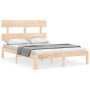 Estructura de cama con cabecero madera maciza 120x200 cm de vidaXL, Camas y somieres - Ref: Foro24-3193526, Precio: 109,61 €,...