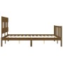 Honey brown wooden bed frame with headboard 160x200 cm by vidaXL, Beds and slatted bases - Ref: Foro24-3193349, Price: 163,74...